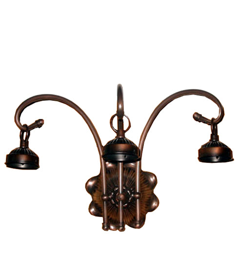 Meyda 15" Wide Mahogany Bronze 3 Arm Wall Sconce Hardware '98634