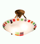 Meyda 18"W Metro Fusion Psychedelic Baby Fused Glass Semi-Flushmount 99315