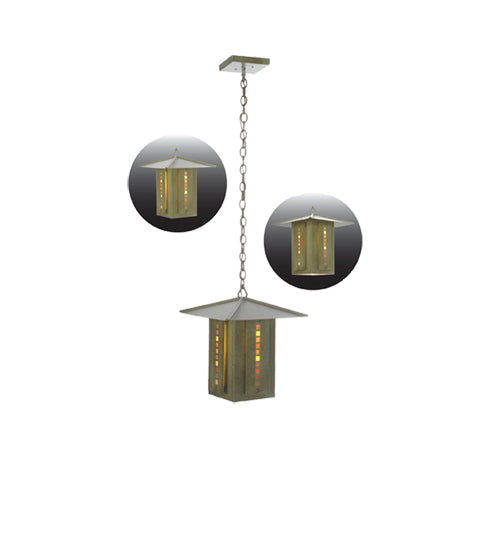 Meyda 14"Sq Moss Creek Stepping Stone Lantern Pendant 99412