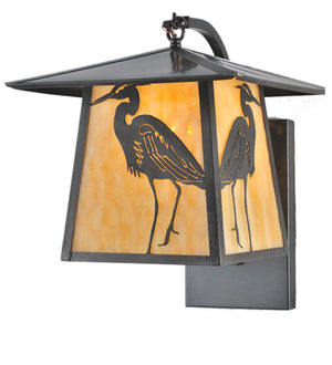 Meyda 12"W Stillwater Heron Curved Arm Wall Sconce '99456