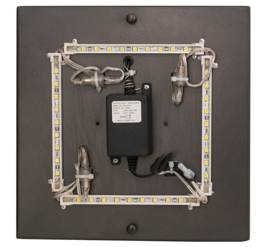 Meyda 12" Square Hyde Park Winter Pine Flushmount - 99669