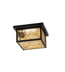 Meyda 12" Square Hyde Park Winter Pine Flushmount - 99669