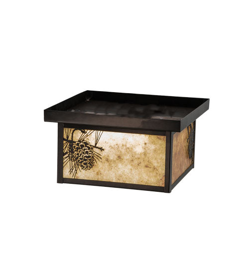 Meyda 12" Square Hyde Park Winter Pine Flushmount - 99669