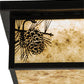 Meyda 12" Square Hyde Park Winter Pine Flushmount - 99669