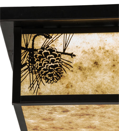 Meyda 12" Square Hyde Park Winter Pine Flushmount - 99669