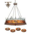 Meyda 72"W Wildlife at Pine Lake Inverted Pendant '99768