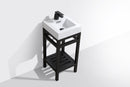 KubeBath Cisco 16 in. Stainless Steel Console with Acrylic Sink - Matt Black, AC16-BK