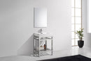 KubeBath Cisco 24 in. Stainless Steel Console with Acrylic Sink - Chrome, AC24