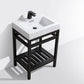 KubeBath Cisco 24 in. Stainless Steel Console with Acrylic Sink - Matte Black, AC24-BK