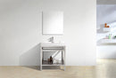 KubeBath Cisco 30 in. Stainless Steel Console with Acrylic Sink - Chrome, AC30