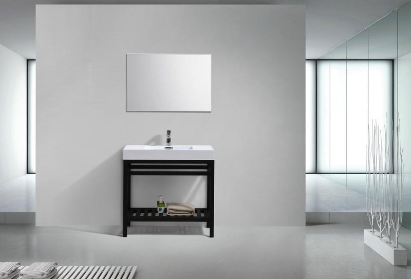 KubeBath Cisco 36 in. Stainless Steel Console with Acrylic Sink - Matte Black, AC36-BK