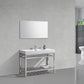 KubeBath Cisco 48 in. Stainless Steel Console with Acrylic Sink - Chrome, AC48