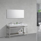 KubeBath Cisco 60 in. Double Sink Stainless Steel Console with Acrylic Sink - Chrome, AC60D