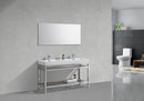 KubeBath Cisco 60 in. Double Sink Stainless Steel Console with Acrylic Sink - Chrome, AC60D