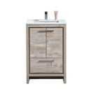 KubeBath Dolce 24 in. Modern Bathroom Vanity with White Quartz Counter Top - Nature Wood, AD624NW