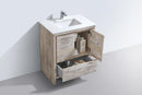 KubeBath Dolce 30 in. Modern Bathroom Vanity with White Quartz Counter Top - Nature  Wood