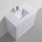KubeBath Dolce 36 in. Modern Bathroom Vanity with White Quartz Counter Top - High Gloss White