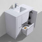 KubeBath Dolce 36 in. Modern Bathroom Vanity with White Quartz Counter Top - High Gloss White