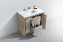 KubeBath Dolce 36 in. Modern Bathroom Vanity with White Quartz Counter Top - Nature Wood, AD636NW