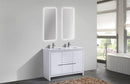 KubeBath Dolce 48 in. Double Sink Modern Bathroom Vanity with White Quartz Counter Top - High Gloss White, AD648DGW