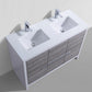 KubeBath Dolce 48 in. Double Sink Modern Bathroom Vanity with White Quartz Counter Top - Ash Gray, AD648DHG