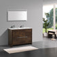 KubeBath Dolce 48 in. Double Sink Rose Wood  Modern Bathroom Vanity with White Quartz Counter-Top, AD648DRW