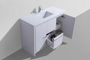 KubeBath Dolce 48 in. Modern Bathroom Vanity with White Quartz Counter Top - High Gloss White, AD648SGW