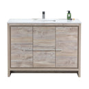 KubeBath Dolce 48 in. Modern Bathroom Vanity with White Quartz Counter Top - Nature Wood, AD648SNW