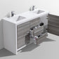 KubeBath Dolce 60 in. Double Sink Modern Bathroom Vanity with White Quartz Counter Top - Ash Gray, AD660DHG