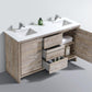 KubeBath Dolce 60 in. Double Sink Modern Bathroom Vanity with White Quartz Counter Top - Nature Wood, AD660DNW