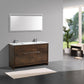 KubeBath Dolce 60 in. Double Sink Rose Wood Modern Bathroom Vanity with White Quartz Counter-Top, AD660DRW