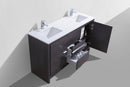 KubeBath Dolce 60 in. Double Sink Modern Bathroom Vanity with White Quartz Counter Top - Dark Gray Oak, AD660DWB