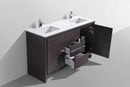 KubeBath Dolce 60 in. Double Sink Modern Bathroom Vanity with White Quartz Counter Top - Dark Gray Oak, AD660DWB