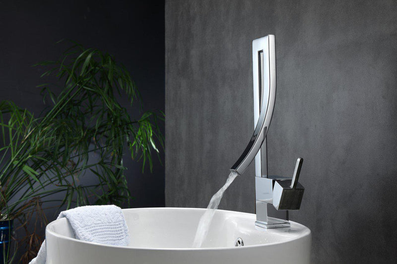 KubeBath Aqua Elegance Single Lever Wide Spread Faucet - Chrome, AFB001