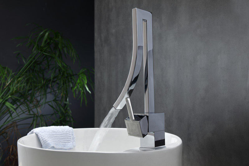 KubeBath Aqua Elegance Single Lever Wide Spread Faucet - Chrome, AFB001