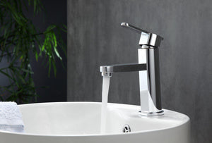 KubeBath Aqua Roundo Single Hole Mount Bathroom Vanity Faucet - Chrome, AFB033
