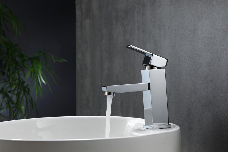 KubeBath Aqua Piazza Single Lever Bathroom Vanity Faucet - Chrome, AFB041