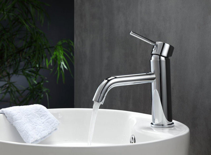KubeBath Aqua Rondo Single Hole Mount Bathroom Vanity Faucet - Chrome, AFB090