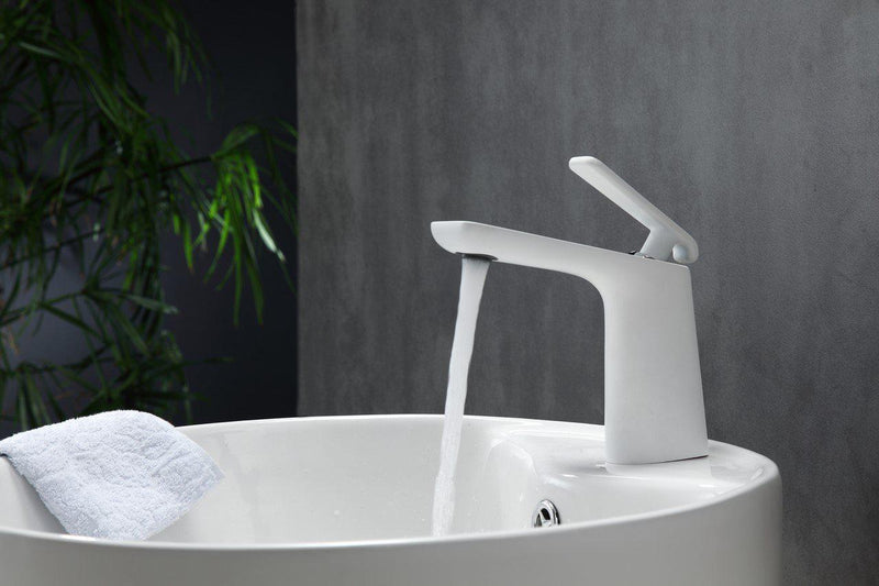 KubeBath Aqua Adatto Single Lever Faucet - Chrome and White, AFB1639WH