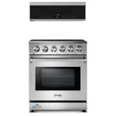 Thor Kitchen 2-Piece Appliance Package - 30-Inch Oven Electric Range andOver-the-Range Microwave & Vent Hood in Stainless Steel