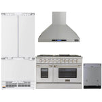 Kucht 4-Piece Appliance Package - 48" Dual Fuel Range, 36" Panel Ready Refrigerator, Wall Mount Hood, & Panel Ready Dishwasher