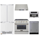 Kucht 5-Piece Appliance Package - 30-Inch Dual Fuel Range, 36-Inch Panel Ready Refrigerator, Under Cabinet Hood, Panel Ready Dishwasher, & Microwave Oven