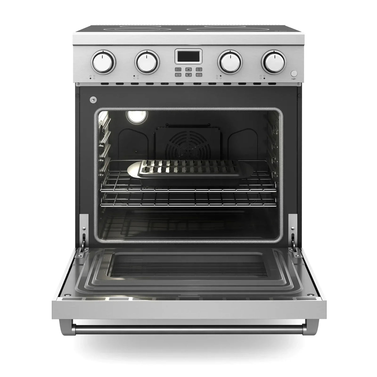 Thor Kitchen 2-Piece Appliance Package - 30-Inch Electric Range and Wall Mount Range Hood in Stainless Steel