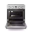 Thor Kitchen 4-Piece Appliance Package - 30-Inch Electric Range, Wall Mount Range Hood, Refrigerator, and Dishwasher in Stainless Steel