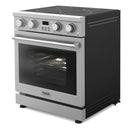 Thor Kitchen 4-Piece Appliance Package - 30-Inch Electric Range, Refrigerator with Water Dispenser, Dishwasher, and Microwave in Stainless Steel