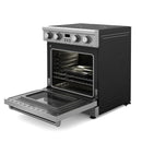 Thor Kitchen 5-Piece Appliance Package - 30-Inch Electric Range, Wall Mount Range Hood, Refrigerator, Dishwasher, and Microwave in Stainless Steel