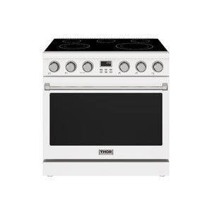 Thor Kitchen 36 Inch Electric Range in White - Contemporary Professional