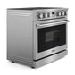 Thor Kitchen 4-Piece Appliance Package - 36-Inch Electric Range, Pro-Style Wall Mount Range Hood, Refrigerator with Water Dispenser, and Dishwasher in Stainless Steel