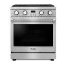 Thor Kitchen 5-Piece Appliance Package - 30-Inch Gas Range, Refrigerator with Water Dispenser, Dishwasher, Microwave, and Wine Cooler in Stainless Steel