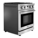 Thor Kitchen 5-Piece Appliance Package - 30-Inch Gas Range, Wall Mount Range Hood, Refrigerator, Dishwasher, and Microwave in Stainless Steel